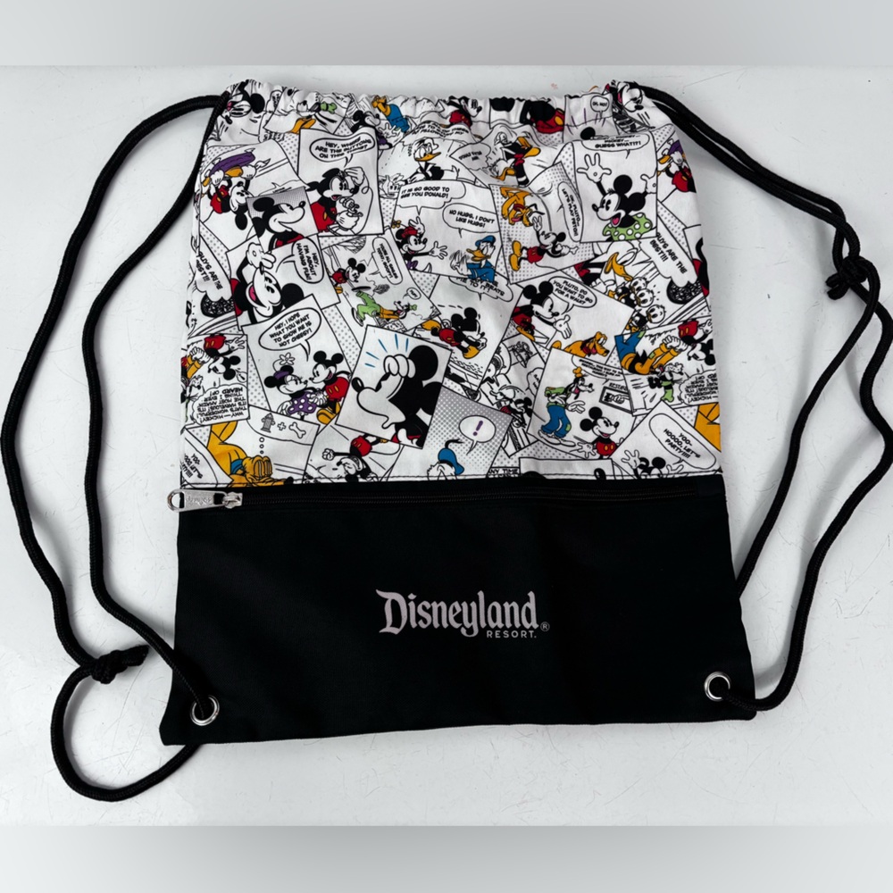 Disney Comic Print Drawstring Tote - Black and White